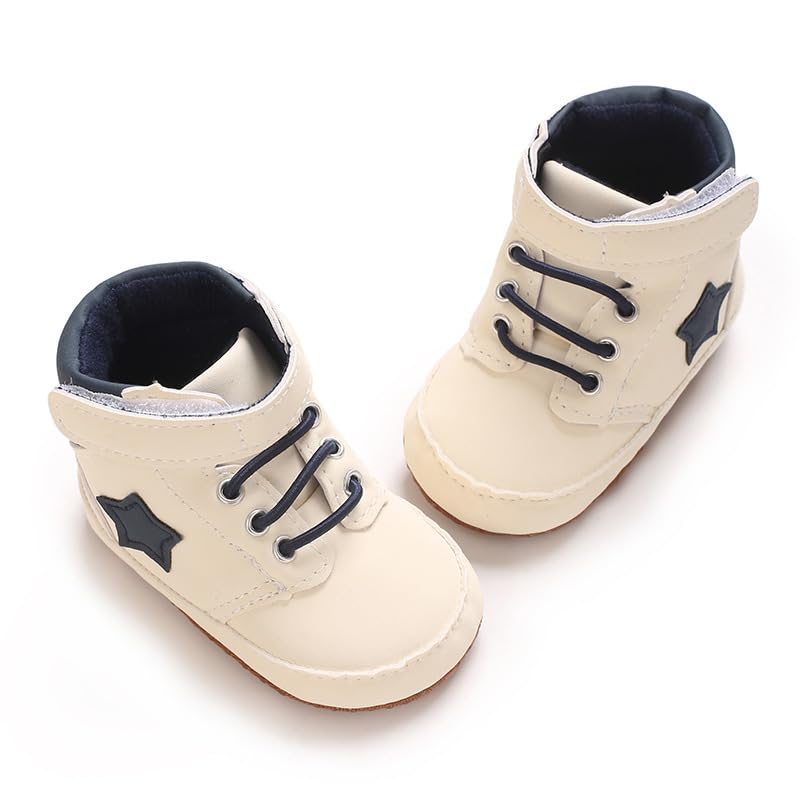 Baby Boys Girls First Walker Crib Newborn Shoes, Infant Sneakers Fashion High-Top Non-Slip Toddler Dress Moccasins Shoes3
