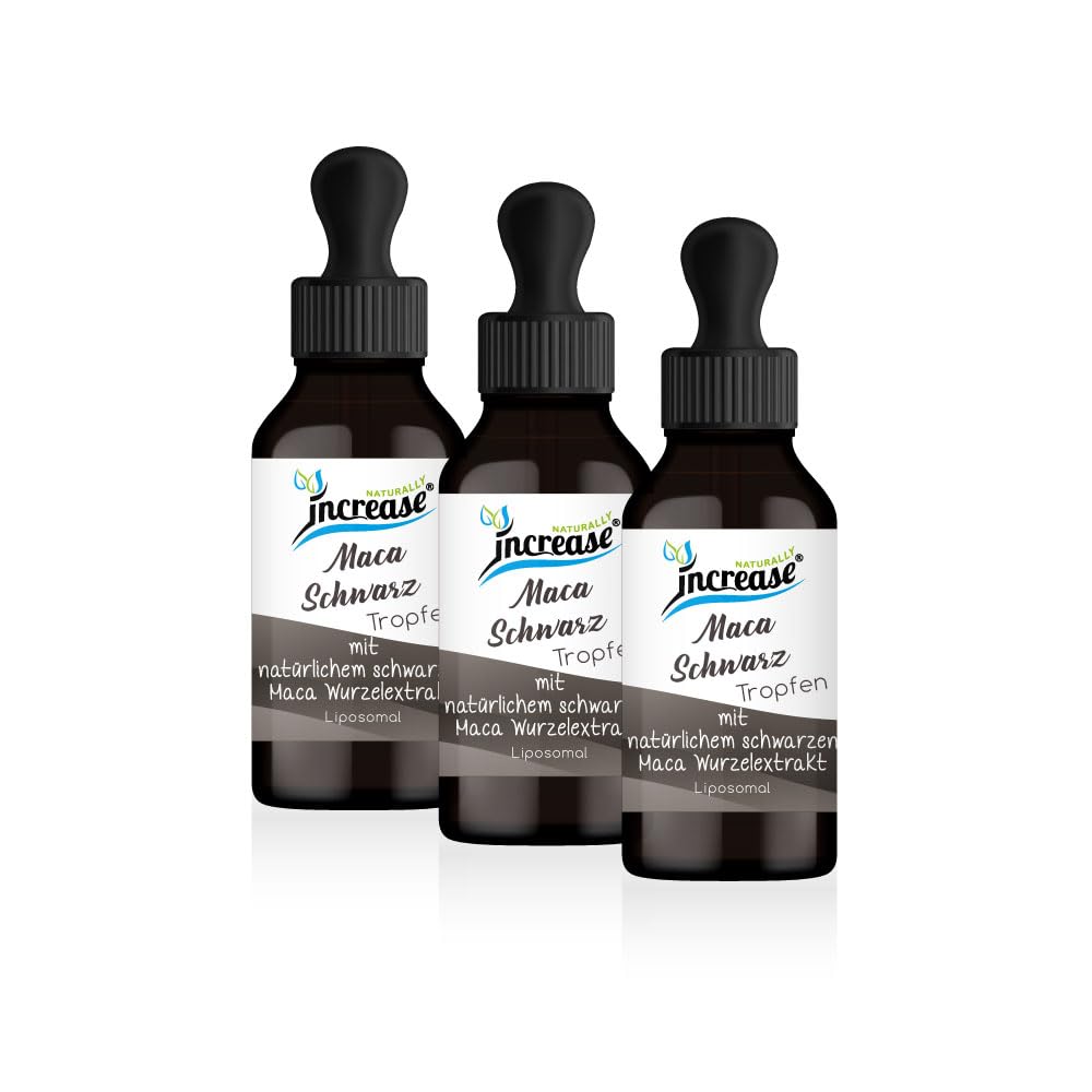 Nimm 3, zahl 2 Aktion Liposomale Maca Schwarz Tropfen hochdosiert - (270.000mg in 3 Flaschen) 3000mg Maca Schwarz pro Tagesdosis - MCT Öl - Hohe Bioverfügbarkeit