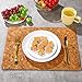 Eaasty 6 Pieces Cork Placemats 17 x 12 Inch Heat Resistant Non Slip Wood Place Mats Wood Grain Placemats Rustic Mats for Dining Table