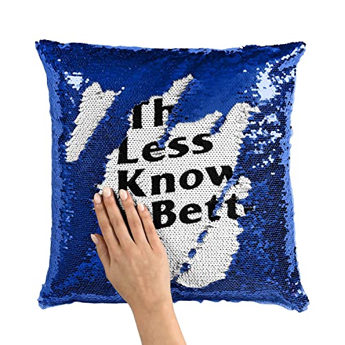 Coussin Sequin Bleu The Less I Know The Better Hobby Kicks