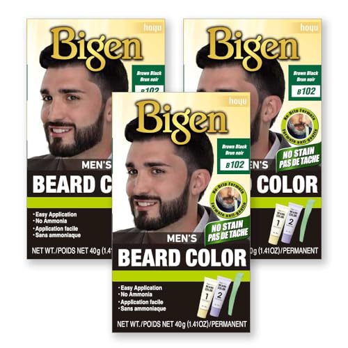 Bigen Men’s Beard Color 102 Brown Black - 3 Pack