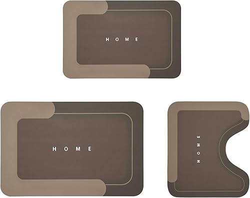 Miniatura 5 de Juego de 3 tapetes mágicos de baño absorbentes, de secado rápido, antideslizantes, con parte trasera de goma para baño, cocina, ducha (16.9 x 23.6