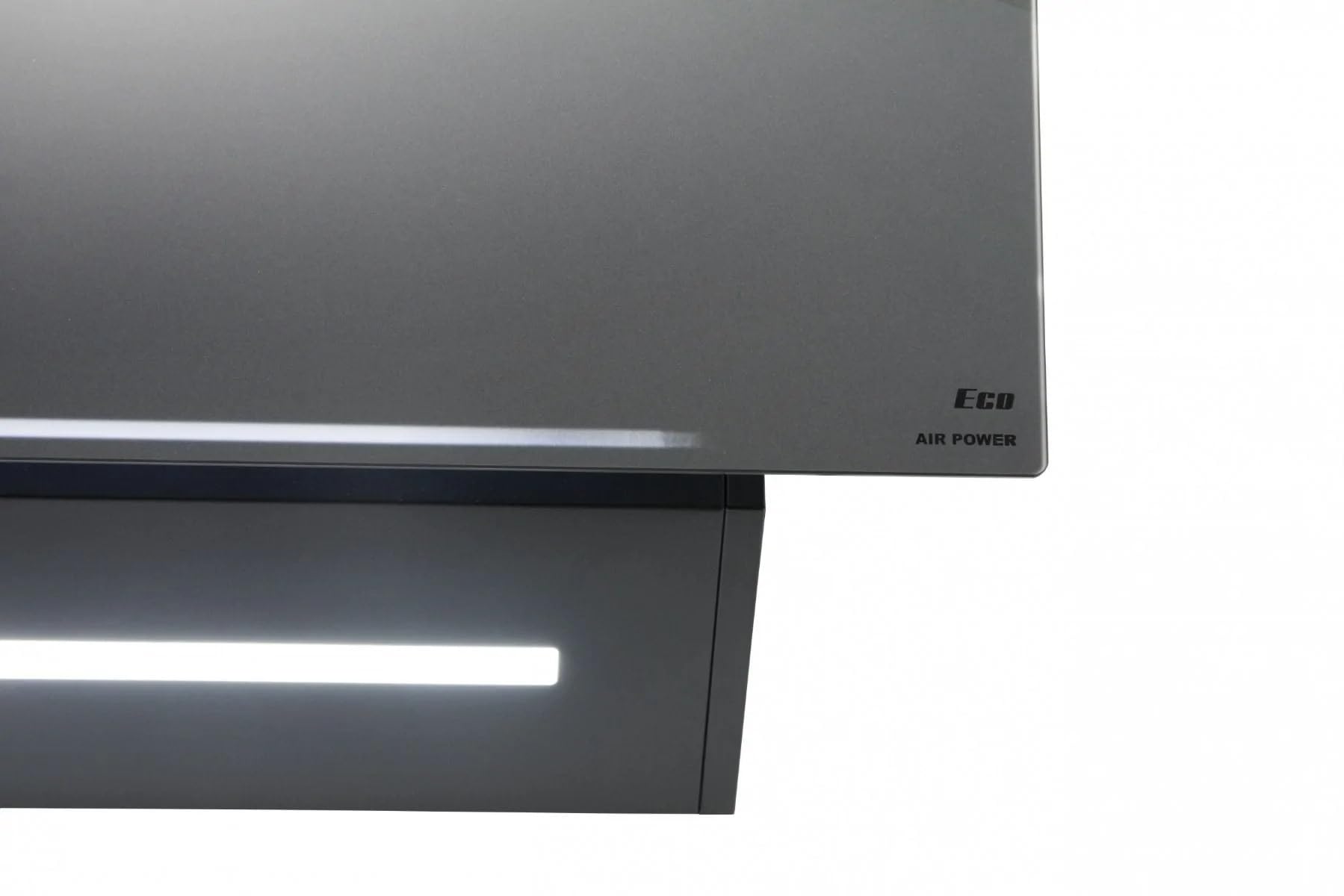 Kaiser Dunstabzugshaube AT 6402 ECO Schräghaube 60cm kopffrei Abzugshaube Wandhaube Moire Glas in Graphitgrau, 850m³/h, leise 39 dB, TouchControl, Ambient Light, Umluft|Abluft, Aktivkohlefilter inkl.