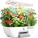 Growell Hydroponics Growing System Kit, 17 Pods Indoor Herb Garden with 2 Fans Circulation, Grow Light, Smart Water Cycle, Auto Timer, 10L Water Tank, Perfect Indoor Gardening System Gifts (White)
