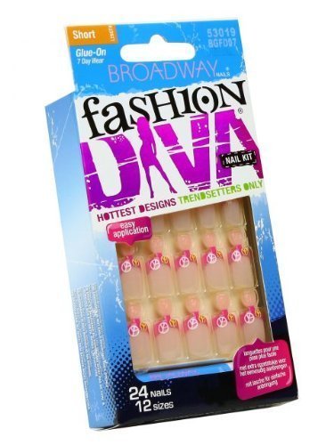 Broadway Nails Fashion Diva Pink Blush Peace Signs BGFD07
