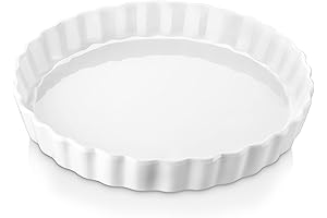 LOVECASA Porcelain Pie Pan with Ruffled Edge: The Quintessential Round Baking Dish