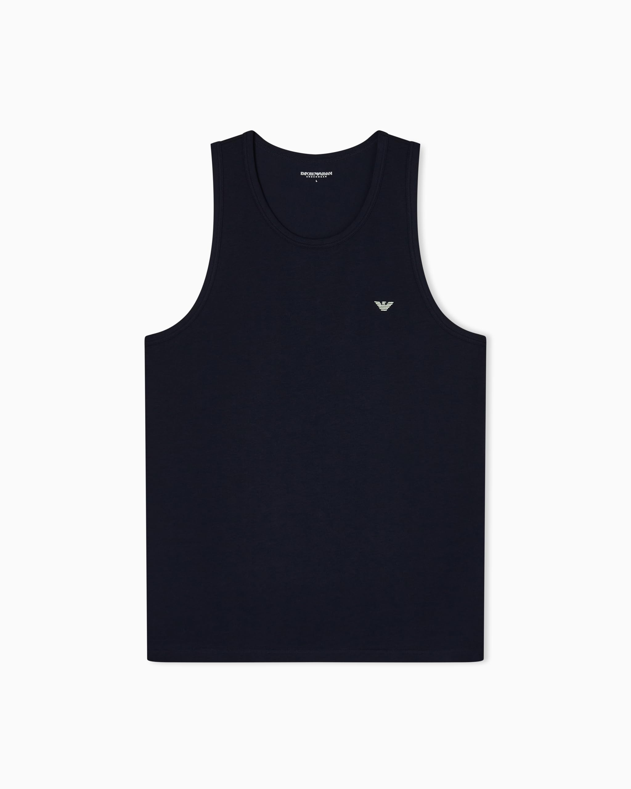 Emporio Armani Men's Shiny Logoband Tank Blue M