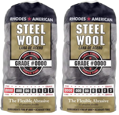Image of Homax 10120000 Steel Wool, 12 pad, Grade #0000, Rhodes American, Final Finish, (Pack of 2)