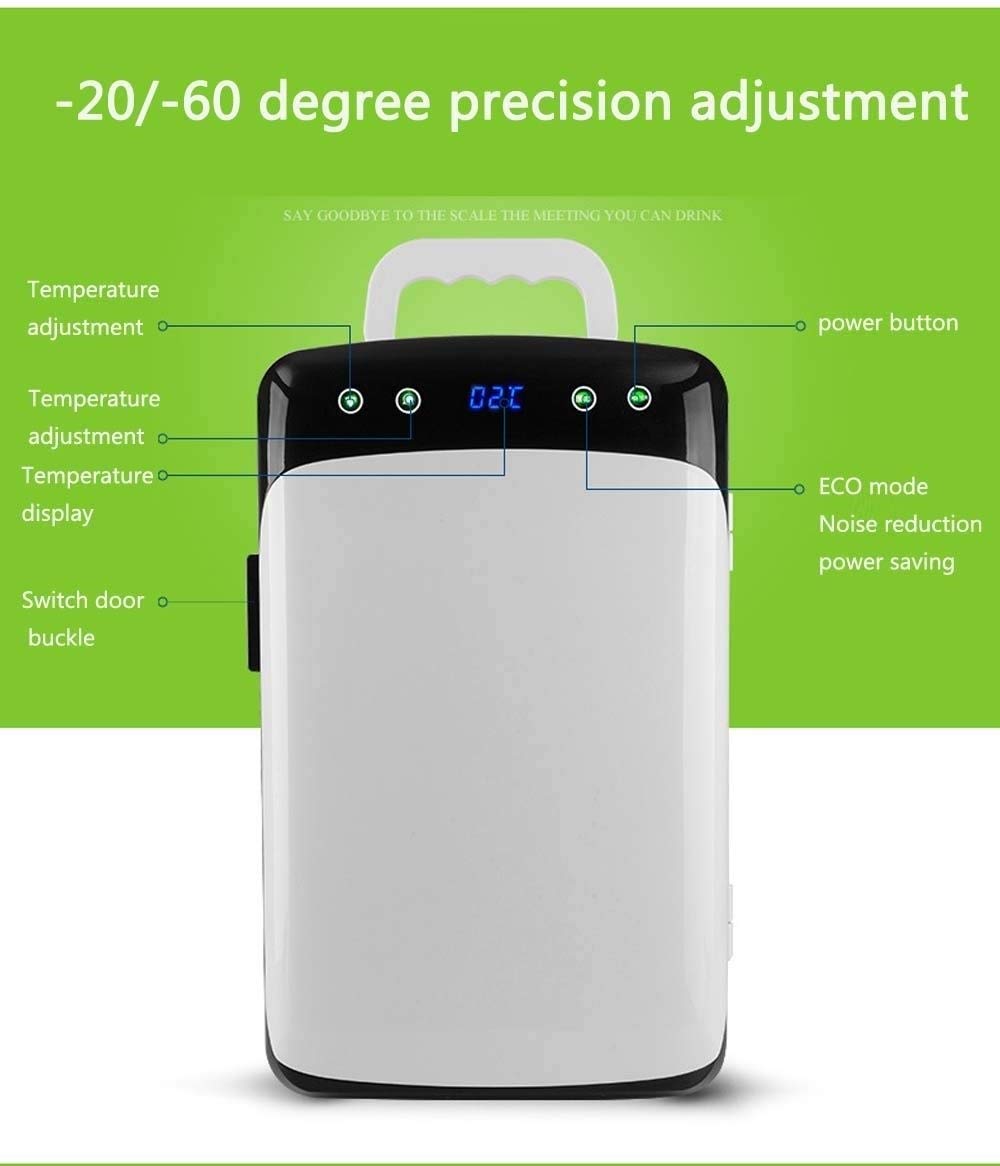 12 Litri di Grande capacità，Frigorifero per Auto Portatile, Mini Frigo Portatile Termoelettrico 12 V / 220 V Auto Frigorifero Congelatore Cibo Congelatore con Schermo a LED