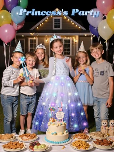 Vestido princesa luminoso para niñas con accesorios miniatura 5