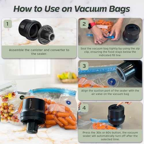 2025 Upgraded Fully Automatic Mason Jar Vacuum Sealer for Regular & Wide Mouth Canning Jars, Sous Vide Bags Vacuum Sealer, Portable Mason Jar Sealer Machine Kit, Ideal Gifts for Mom, Wife