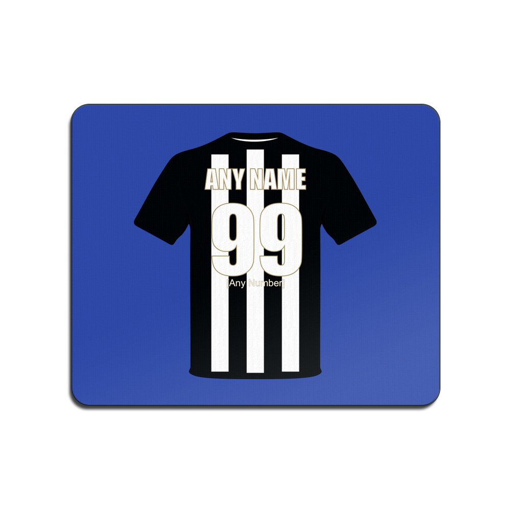 Unigift Blue Personalised Gift - Notts County Mouse Mat (Football Club Design Theme, Colour Options) - Any Name/Message On Your Unique Pad Mousemat Mousepad - The Magpies