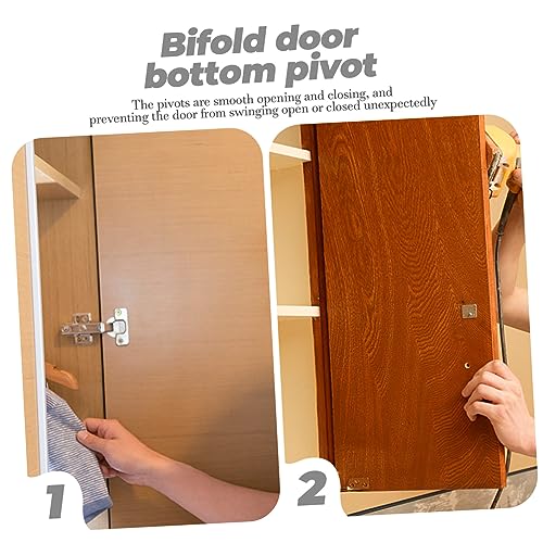 Kit de bisagras para puertas plegables de 4 piezas, acero inoxidable y piezas plásticas blancas, apertura y cierre suaves, uso pesado, juego de reparación para puertas plegables de armario miniatura 3