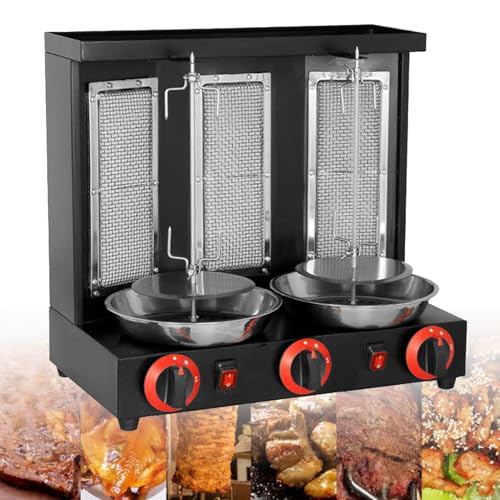 Design sicuro e facile da usare: la macchina per kebab riscaldata a gas è dotata di una connessione sicura per il gas in metallo e una spina di alimentazione rimovibile con valvola di riduzione della pressione. È dotato di una piastra riscaldante in ceramica a nido d'ape ad alta densità per una maggiore sicurezza.