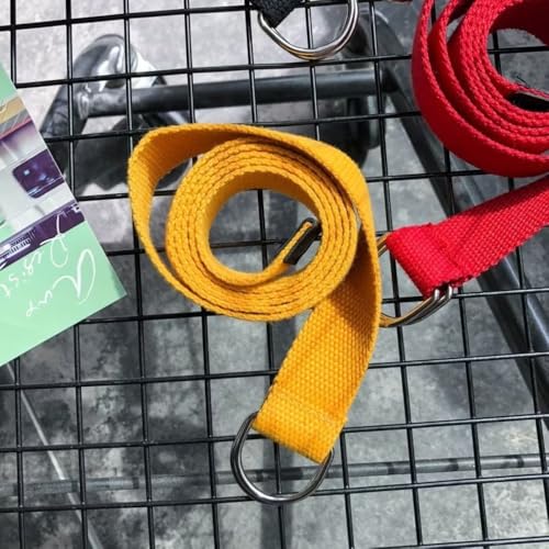 Men Waistband Canvas Reusable Double Round Buckle Men Belt Durable Easy to Use Casual Belt Jeans(Black)3