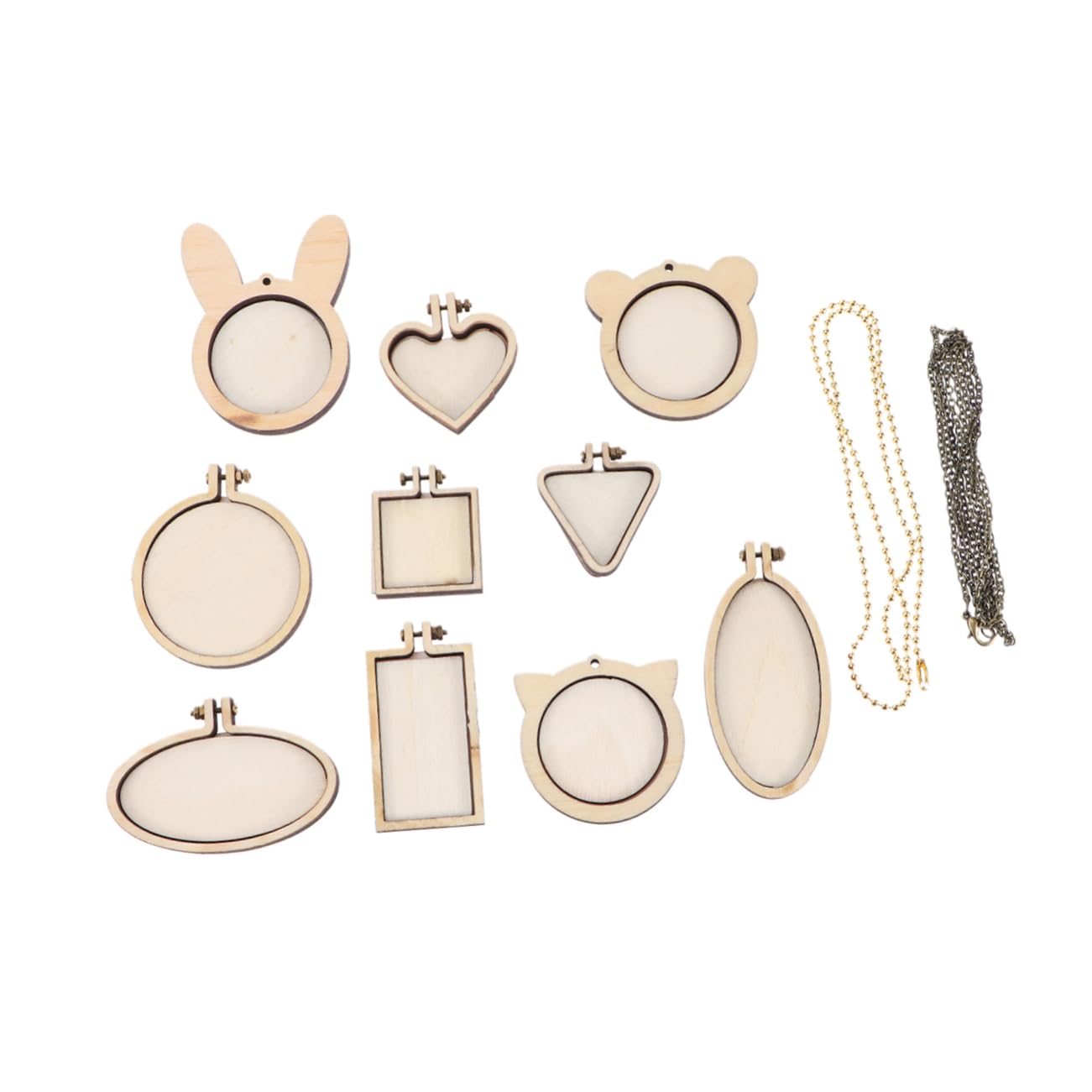 SEWACC 24piezas Aros De Bordado De Madera Para Manualidades Fijación Sencilla Incluye Formas Redondas Ovaladas Triangulares Para Proyectos De Costura y Bordado