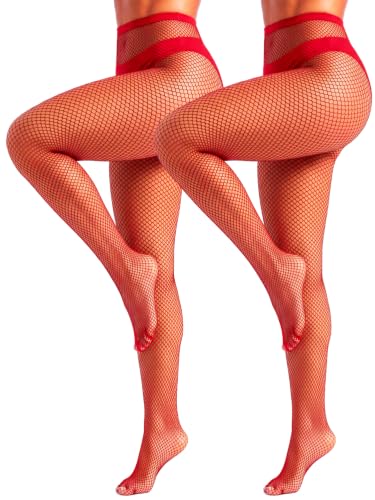 Image of ZINTEDI 2 Pairs Womens Fishnet Stockings High Waist Tights Fishnets Fishnet Tights for Women