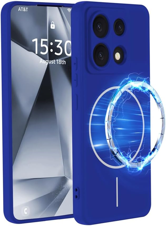 YUXING Magnetyczne etui do Motorola Moto G47/G37/G37 Power, kompatybilne z MagSafe, cienkie, miękkie, płynne silikonowe etui na telefon komórkowy, odporne na uderzenia, antypoślizgowe, z podszewką z