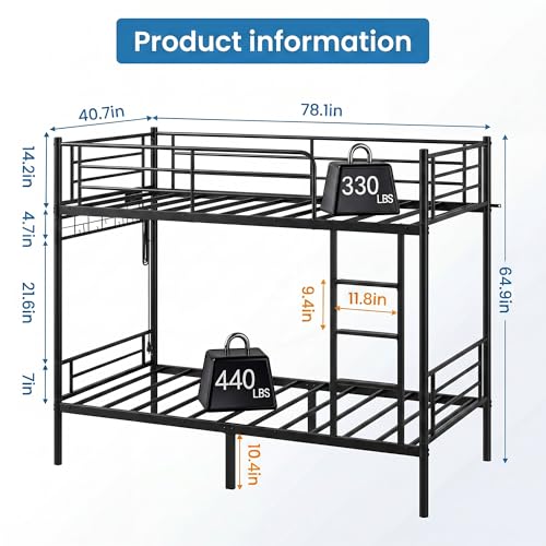 Bunk Bed with Power Outlet and LED Lights