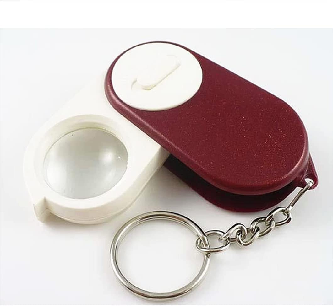 Powiększająca 10-krotna mini lupa z diodami LED Podświetlana składana kieszonkowa lupa z soczewką Lupa na monety Hobby Trave, Czytanie, Hobby, Nauka, Książki Niebieskie okulary Beauty Comes