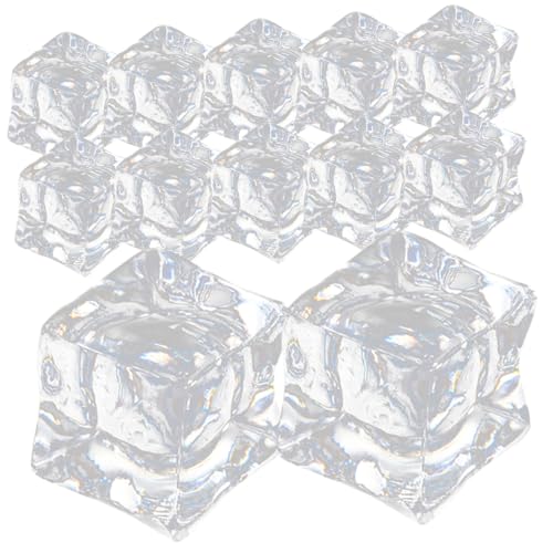 DOITOOL 60 piezas Cubitos de Hielo Falsos Reutilizables Transparentes Cuadrados Decoración Artificial para Fotografía y Eventos Accesorios Ligeros y Prácticos