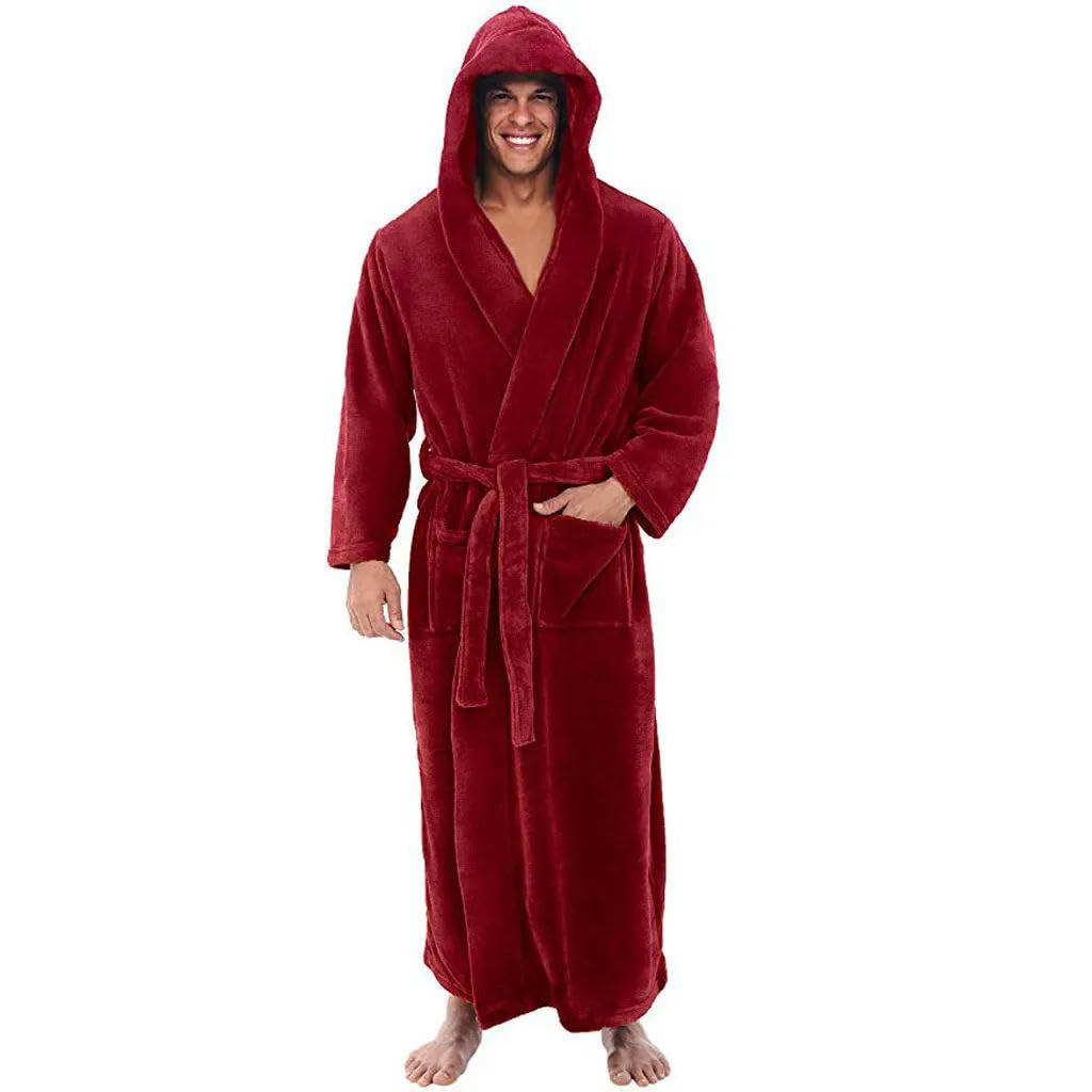 KOSTEN Bata De Baño Mujer Los Pijamas De Invierno Con Capucha Para Hombres Engrosan Y Calientan Los Abrigos De Bata De Manga Larga Para Hombres