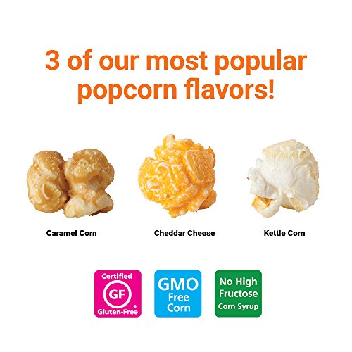 Popcornopolis Gourmet Popcorn 2 Gallon Tin - Classic Including Caramel, Cheddar Cheese and Kettle Corn