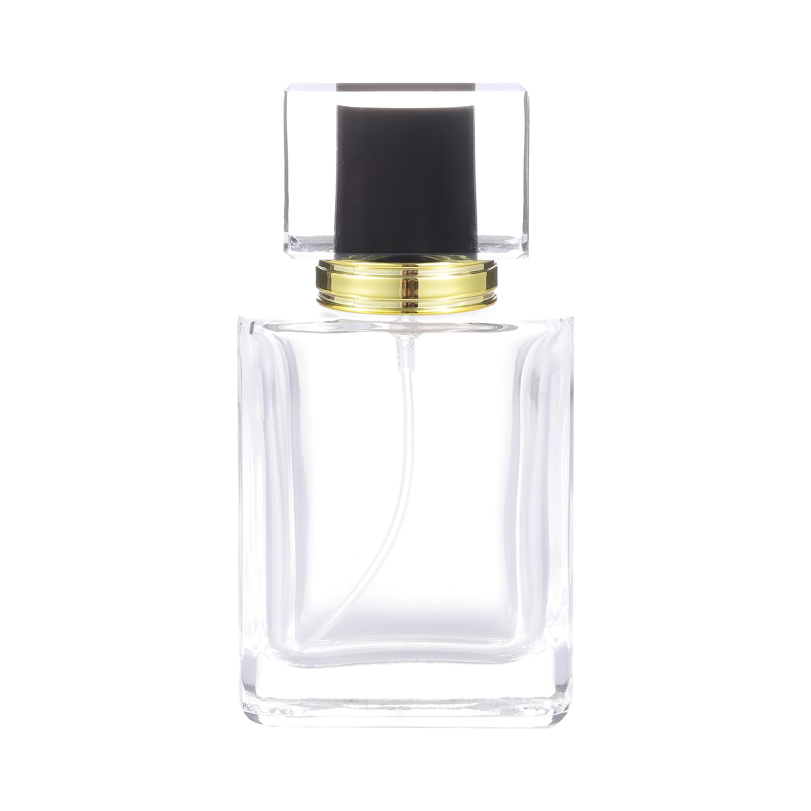 Nachfüllbarer Parfümzerstäuber, 50 ml, große Parfümflasche für ätherische Öle, Parfüm, leere klare Glasnebel-Sprühflasche für Reisen und Ausgehen, 6 Stück