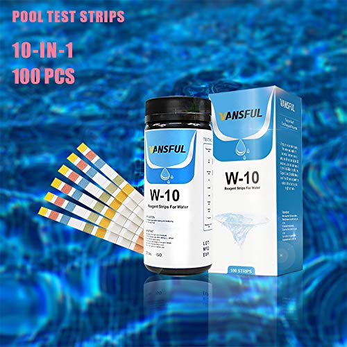 Yueeng 10-in-1 Pool Test Strips, 100 Count Spa Test Strips for Hot Tubs