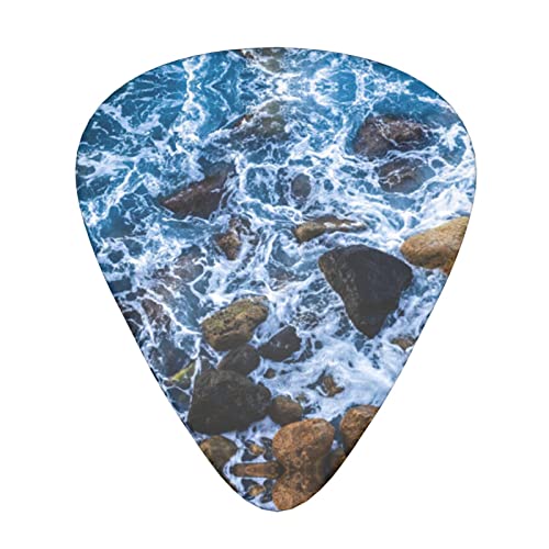 Ensemble de 12 médiators de guitare Sea Stones pour guitare acoustique, guitare électrique, contrebasse, ukulélé - Les Beatles, Paul McCartney, John Lennon, RIngo Starr, George Harrison Ensemble de 12 médiators de guitare Sea Stones pour guitare acoustique, guitare électrique, contrebasse, ukulélé