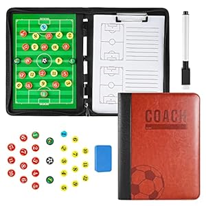 Pure Vie Magnetic Soccer Coaching Tactics Board, Portable Soccer Clipboard for Coaches Soccer Dry Erase Whiteboard Strategy Tactical Blackboard Football Coach Board with Player Markers, Pen and Eraser