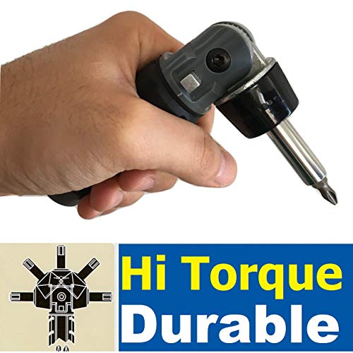 Heavy Duty Ratcheting Screwdriver - Adjustable Angle - 3 Way Ratchet - Nonslip Big Rubber Grip - Multibit Storage W/Ph Hex Torx Bits | Durable Portable Screw Driving Solutions From Mars-Tool #TOP3