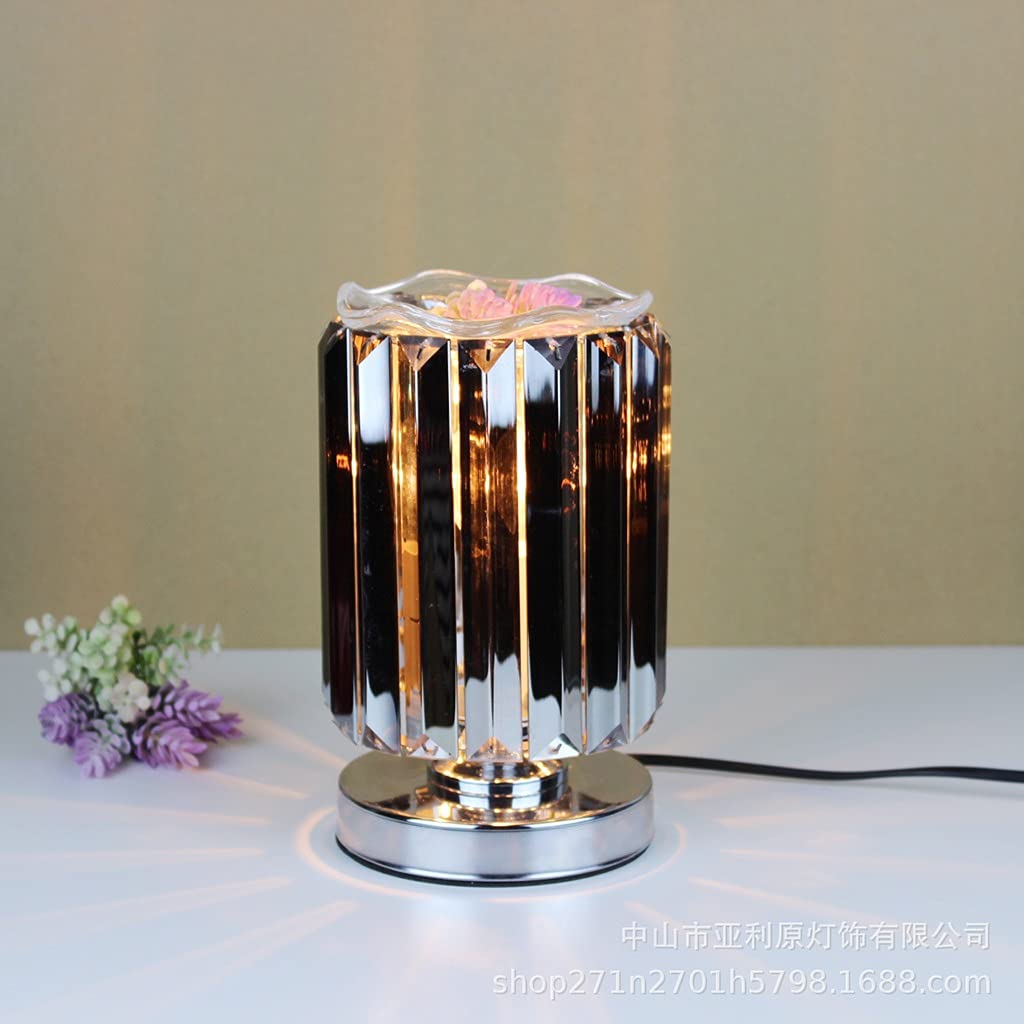 Quemador de Cera de Cristal, Lámpara de Vela Más Cálida, Calentador Eléctrico de Aceite Esencial Perfumado Quemador de Tarta, Lámpara Decorativa para Regalos Hogar y Decoración