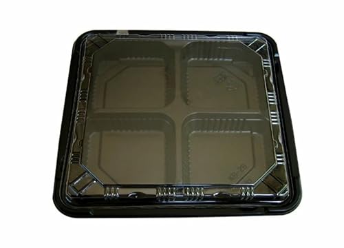 使い捨てお弁当容器 テイクアウト 食品保存容器 KB-2B黒 透明蓋付き 50枚 レンジ対応容器 内嵌合蓋