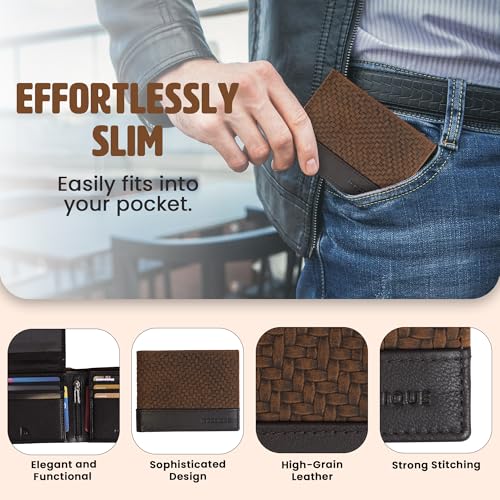 Top Grain Leather Wallet for Men, Bifold Minimalist Wallet with RFID Blocking, Solid Strong Stitching Leather Card Holder, Mens Slim Wallet Mens Accessories (Light Tan)4