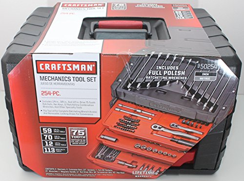 Craftsman 254 Pieza Mecánica Juego de herramientas con 75 Diente Ratchet :  Amazon.com.mx: Herramientas y Mejoras del Hogar