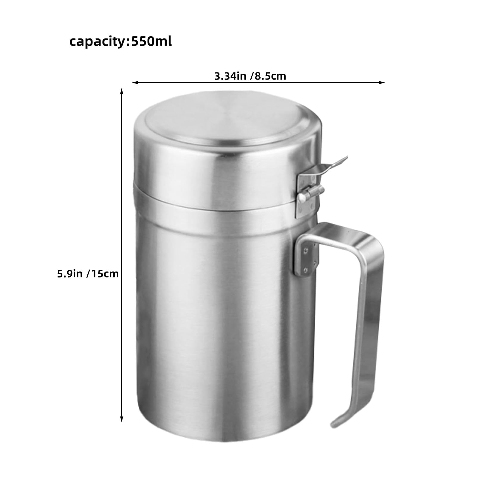 Ciieeo Botella de aceite de oliva - Dispensador de 550 ml para aceites de cocina, vinagres, aderezos y salsas - Botella rellenable de acero inoxidable para almacenamiento en la cocina