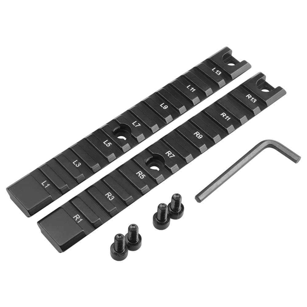 APLUSGEAR Aluminum Alloy 21mm Picatinny Rail Set, RIS W/ 13 Slots for G36 G36C Series -Long 2pcs