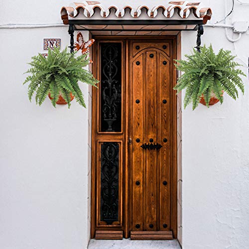 Larksilk Boston Fern Artificial Plants - UV Resistant, Outdoor or Indoor House Plant, Hanging Basket or Planter, 34" Inch Diameter 50 Fronds