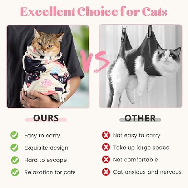 27.6¡° Cat Wrap for Cutting Nails Self-Adherent Fabric Cat Wrap for Grooming Cat Restraint for Nail Clipping Anti-Escape Cat Calming Wrap Within 15lbs-lO1ISDFr