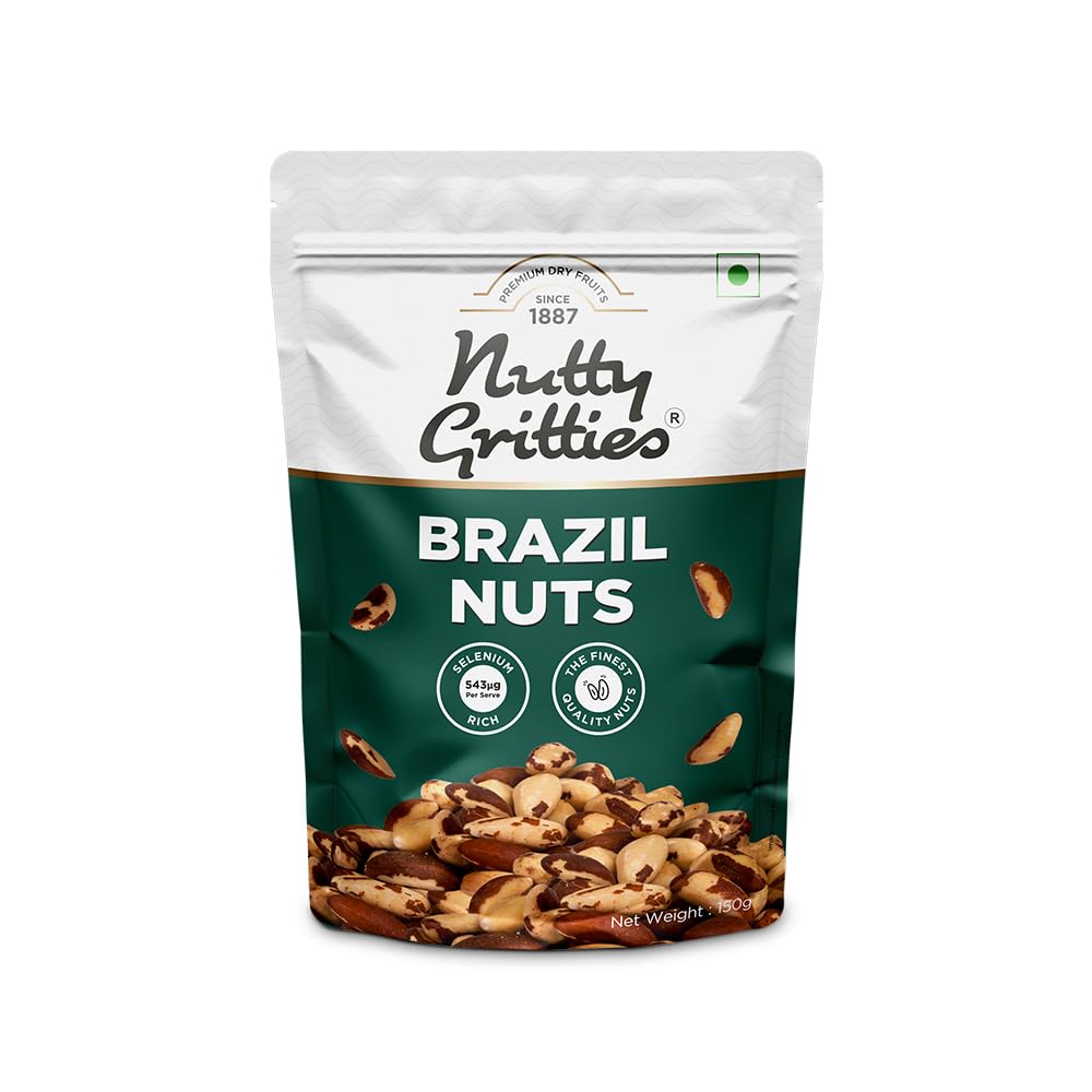 Nutty Gritties 100% Natural Brazil Nuts 150g | Rich in Nutrients & Antioxidants | Healthy Munching Snack | Fresh & Crunchy