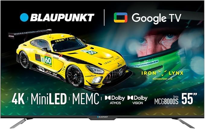 BLAUPUNKT BL-55MCG8000S Smart TV 55 Zoll Mini-LED 4K Ultra HD, Google TV, Dolby Atmos, Bluetooth 5.1, HDMI 2.1, HDR, Schwarz
