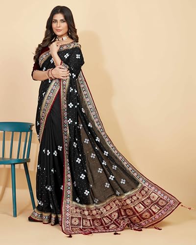 Image of Jaanvi fashion Women's Pasapalli Design Sambalpuri Silk Saree with Swarovski Work & Blouse Piece