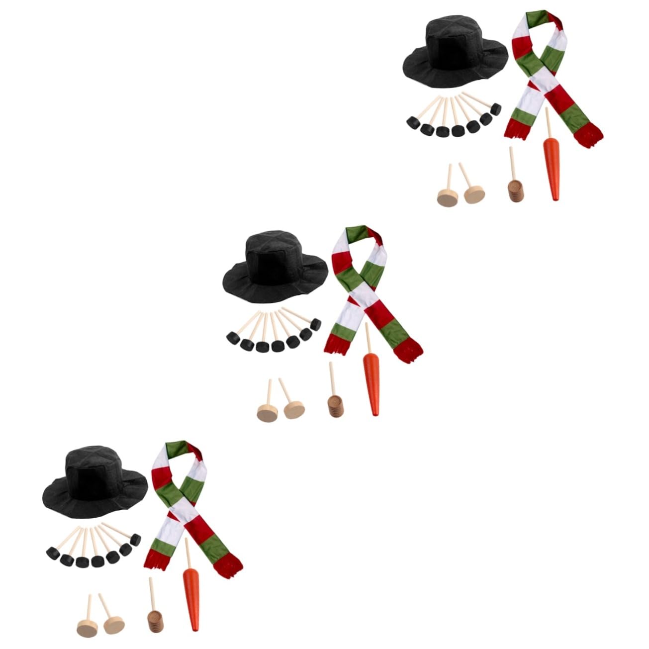 ABOOFAN 3 Juegos De Muñecos De Nieve para Vestir De Nieve Kit para Hacer Muñecos De Nieve Renos Accesorios para Vestir Muñecos De Nieve Decoraciones Navideñas para Muñecos De