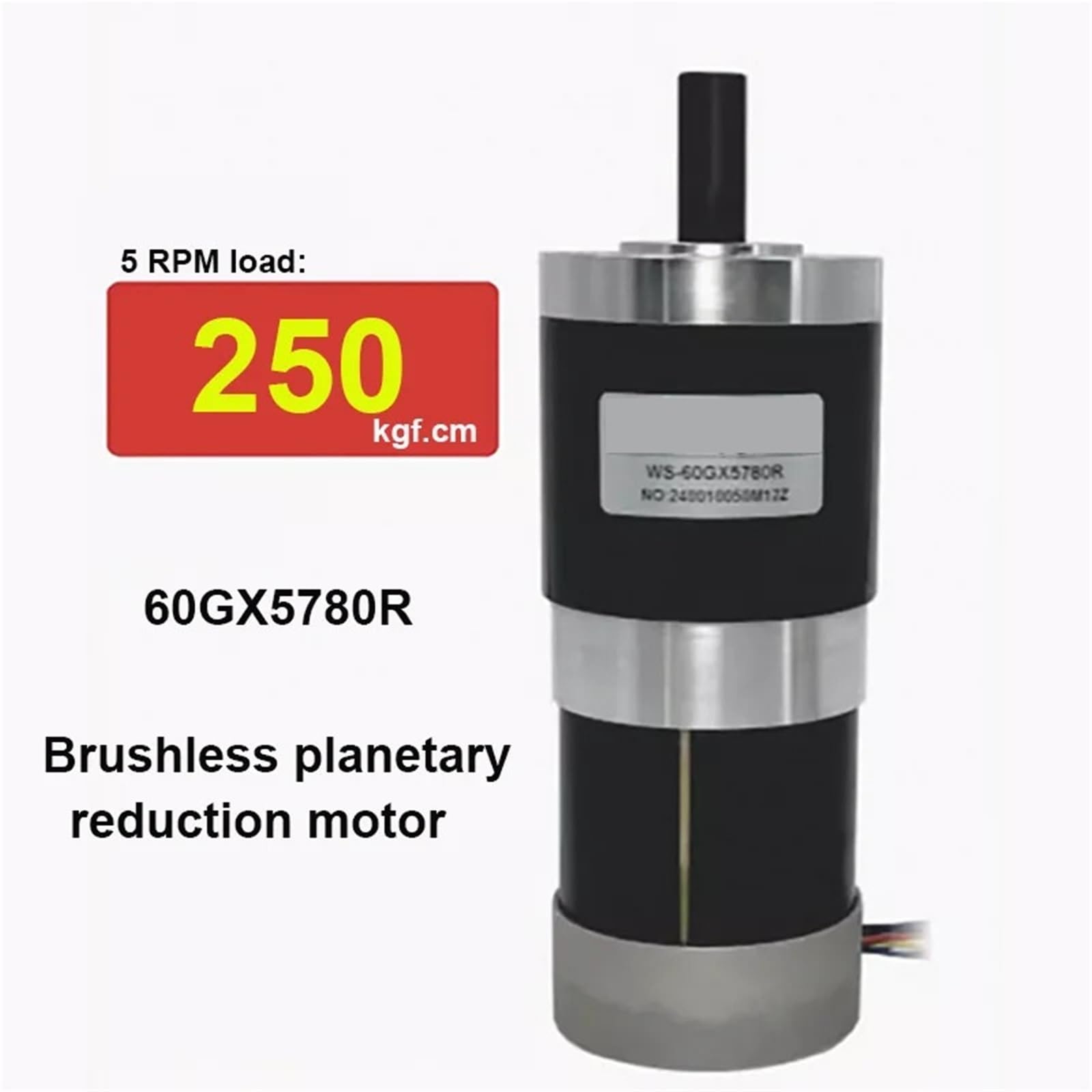 250KG 60mm 5780 DC brushless Planetary Gear Reducer Motor with high Power Torque and Adjustable Speed Forward and Reverse(Motor and Driver,685RPM_24V)