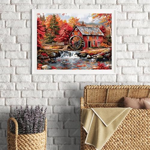 Mosaïque point de croix arbre automne idée cadeau créatif