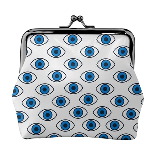 Pu Leather Buckle Coin Purse Evil Eye Teardrops Girls Kiss-Lock Change Purse Wallets