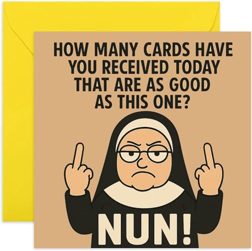 Funny Birthday Cards for Men and Women, Nun Joke - Square Ca