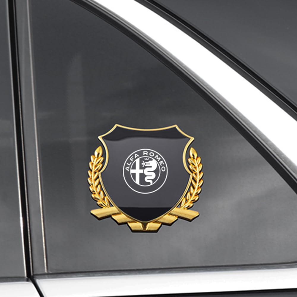 Auto Stemmi Decorazioni Compatibile con Alfa Romeo Giulietta 2010-2016, Auto Emblema 3D Logo Adesivo Stemma Carrozzeria Esterno Decorazione Accesorios,A