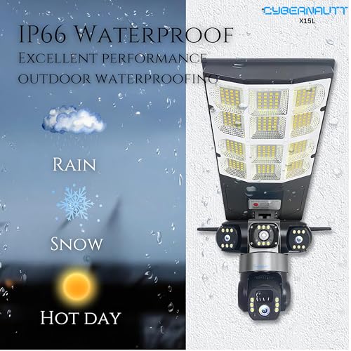 Image of XUGA - Cybernautt X15L 12MP 3 Lens PTZ Solar 4G Sim Outdoor CCTV Camera with 3 View | 360 | Night Vision | Motion Detection| Siren Alarm | 2 Way Audio | Streetlight Camera | Use Air-tel 4G Sim